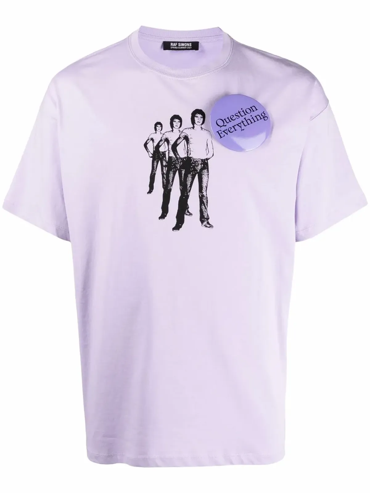 Raf Simons Question Everything バッジディテール Tシャツ - Purple - 画像1