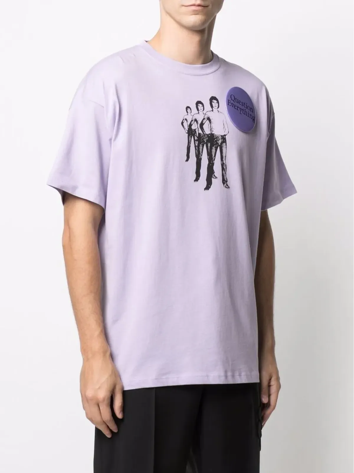 Raf Simons Question Everything バッジディテール Tシャツ - Purple - 画像3