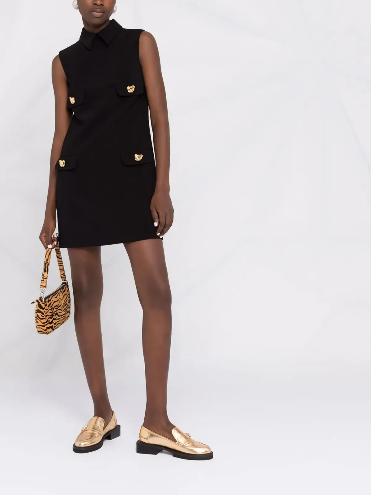 Moschino ボタン付きノースリーブドレス - 画像2