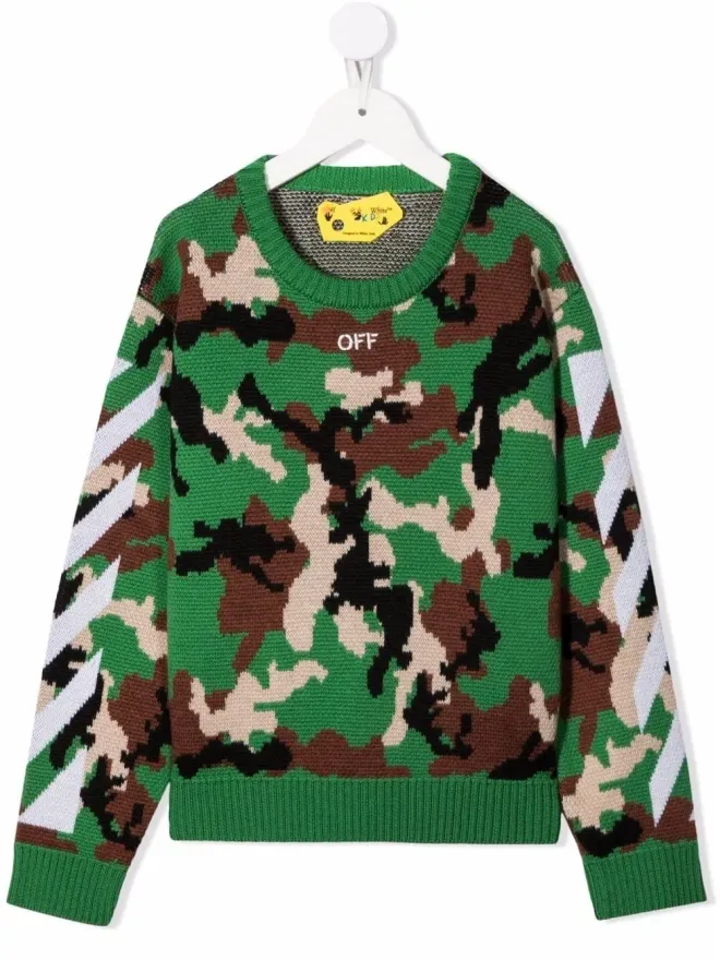 Off-White Kids Off-White Kids 迷彩柄ニットジャンパーの商品画像