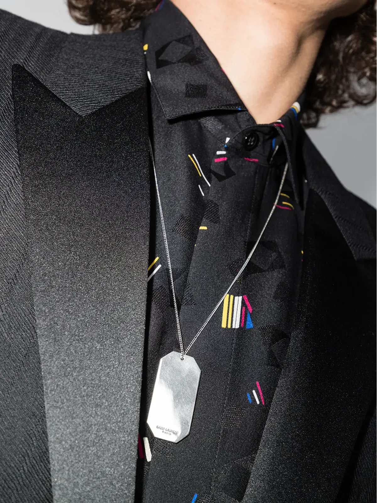 Saint Laurent ロゴタグネックレス - 画像2