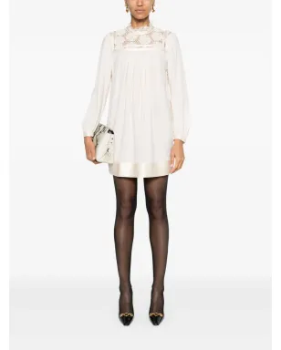 Saint Laurent ギピュールレースパネル ミニドレス - サムネイル2
