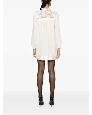 Saint Laurent ギピュールレースパネル ミニドレス - サムネイル4