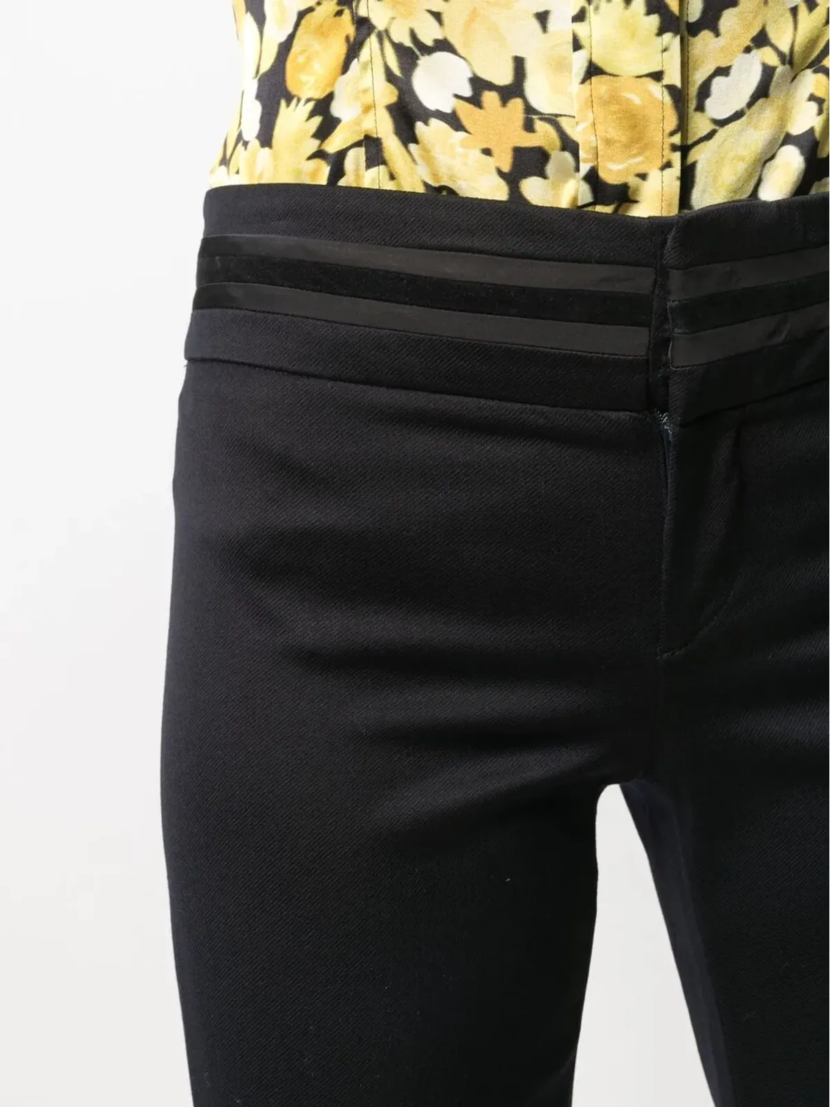 Gucci Pre-Owned 1990年代 アップリケ柄ストライプ フレアパンツ - ブルー - 画像5