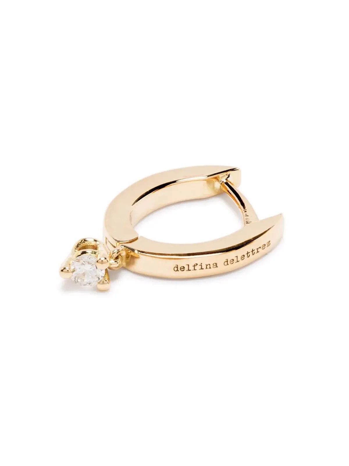 Delfina Delettrez 18K イエローゴールド ハギー ダイヤモンド ドロップ イヤリング - 画像3