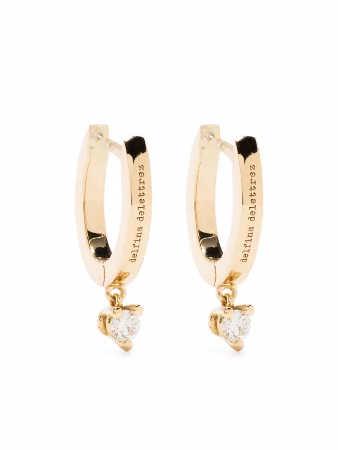 Delfina Delettrez Delfina Delettrez 18金イエローゴールド ハギー・フープ ダイヤモンド ドロップ イヤリングの商品画像
