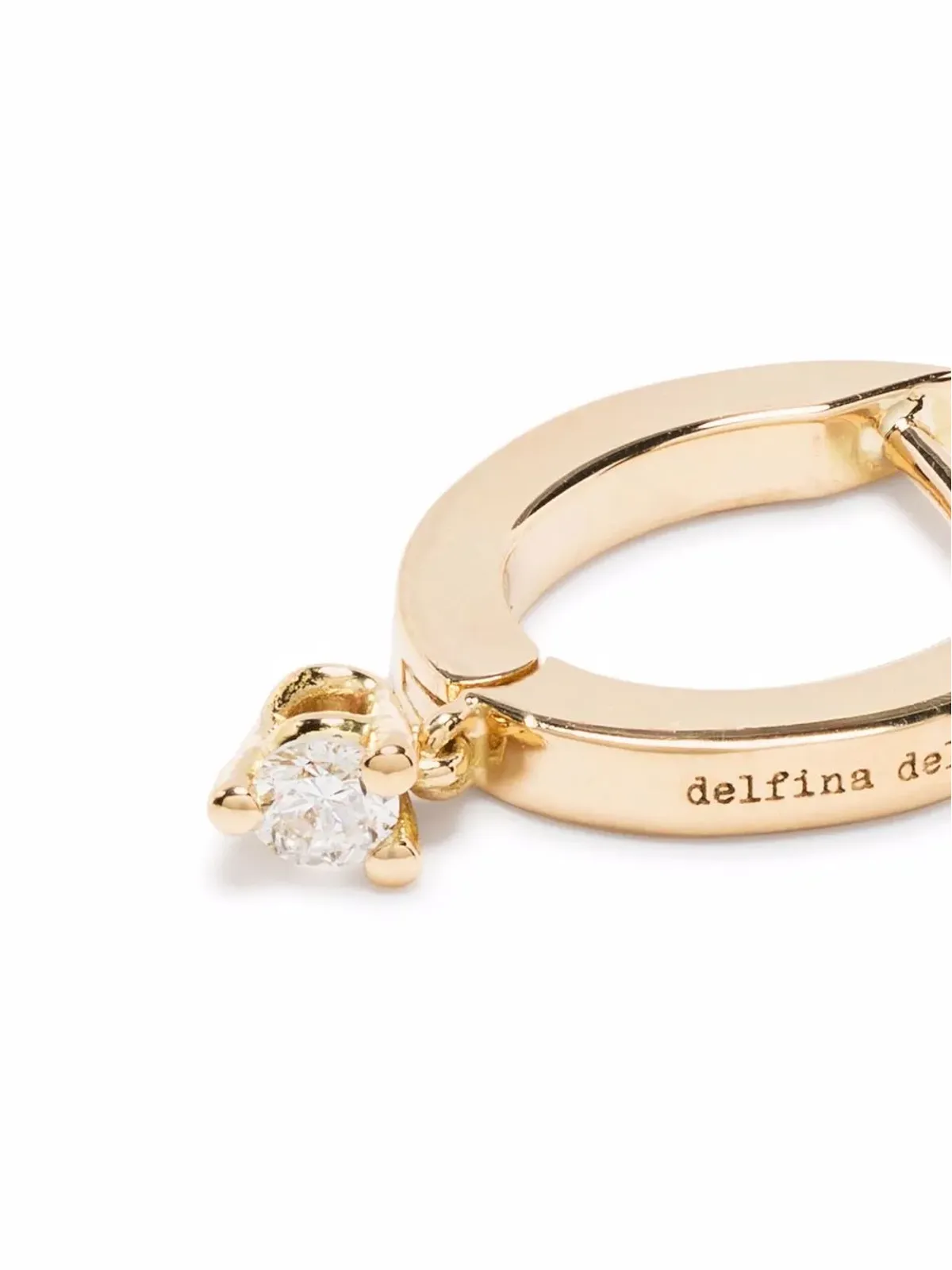 Delfina Delettrez 18金イエローゴールド ハギー・フープ ダイヤモンド ドロップ イヤリング - 画像3