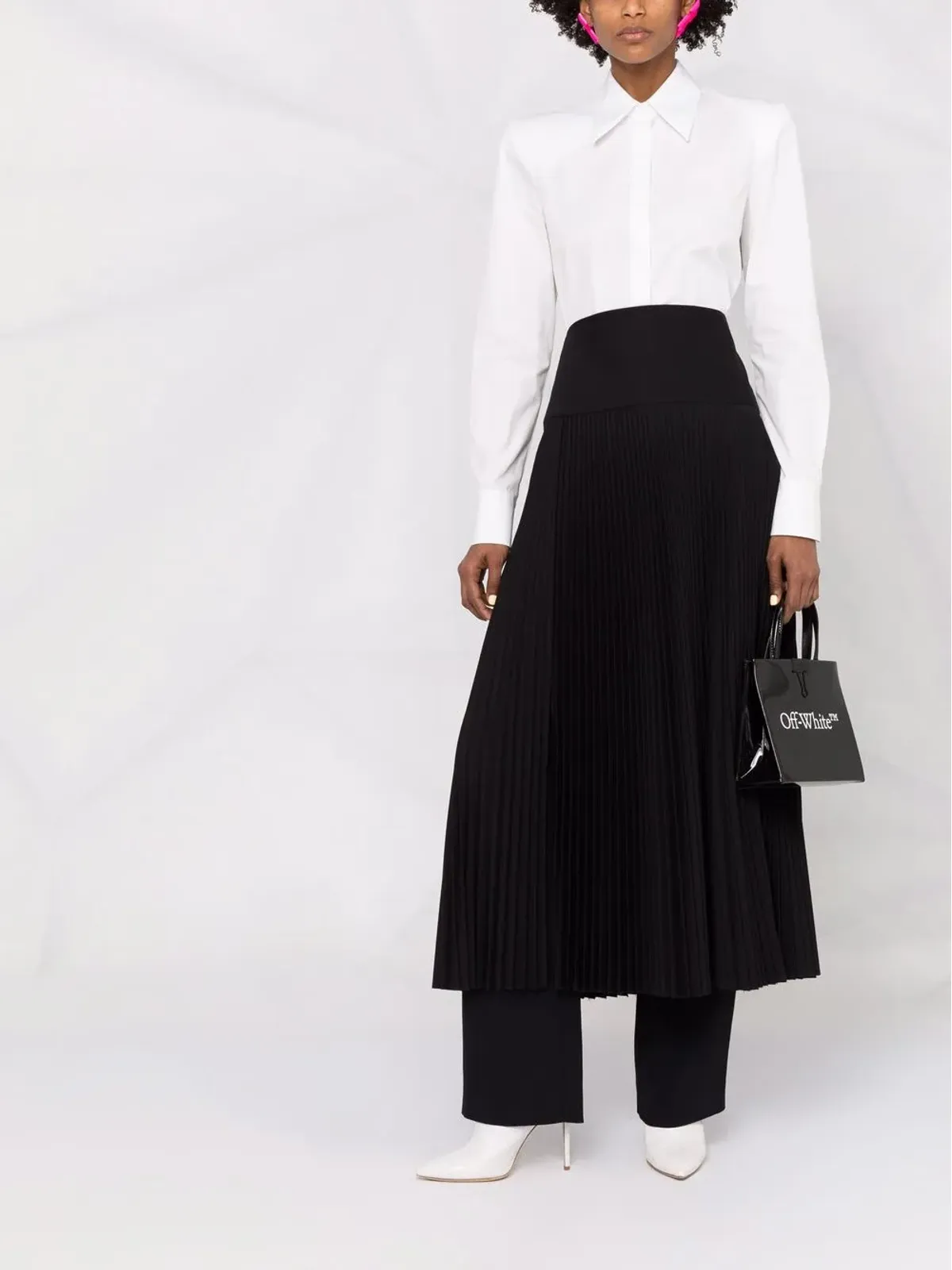 Off-White ロゴプレートカットアウトシャツ - 画像4