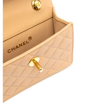 CHANEL ビンテージ 1990年代 ミニ ダイヤモンドキルティング クロスボディバッグ - ベージュ - サムネイル5