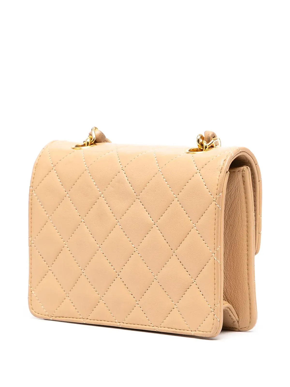 CHANEL ビンテージ 1990年代 ミニ ダイヤモンドキルティング クロスボディバッグ - ベージュ - 画像3