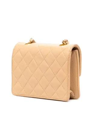 CHANEL ビンテージ 1990年代 ミニ ダイヤモンドキルティング クロスボディバッグ - ベージュ - サムネイル3