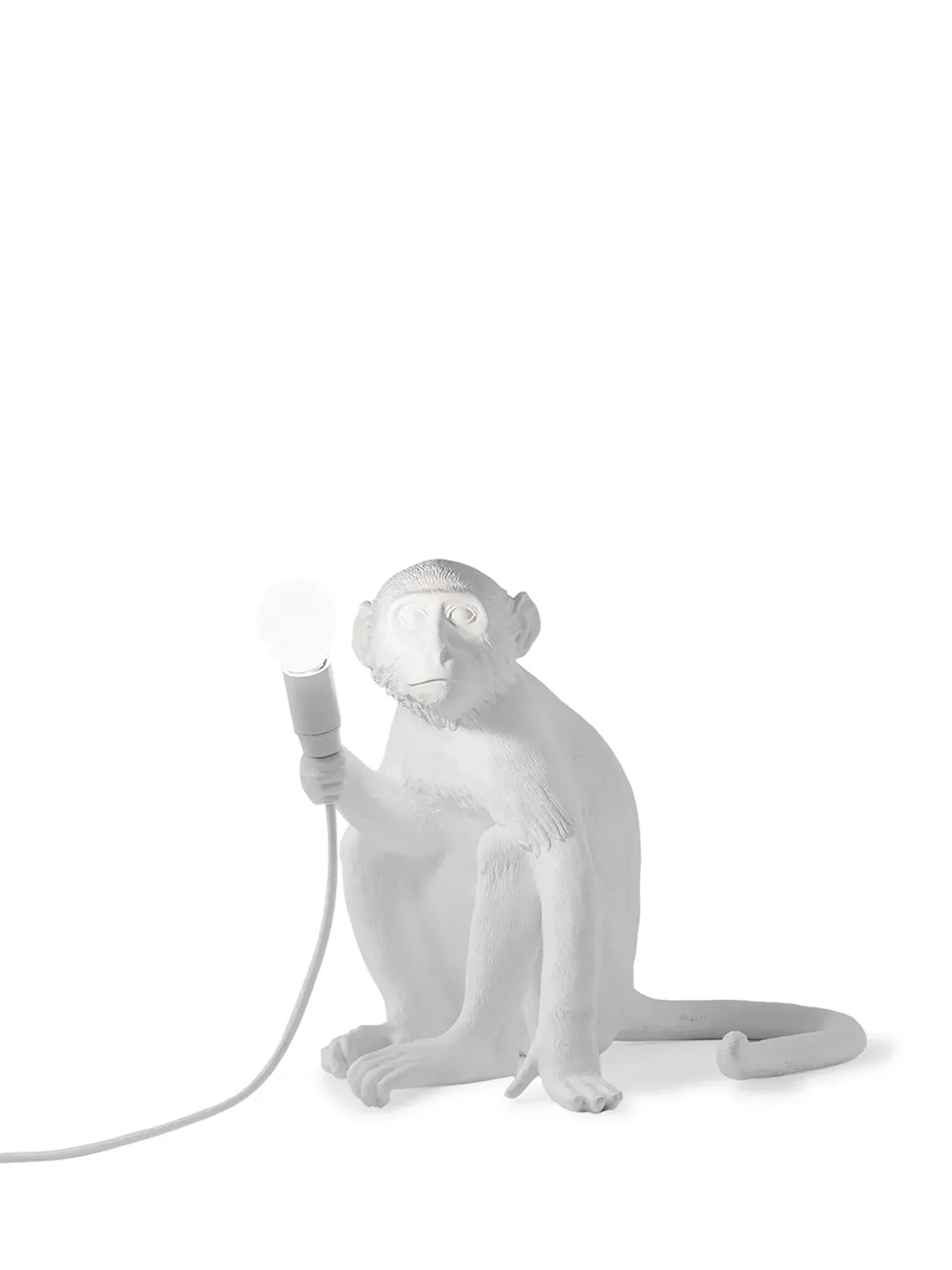 Seletti Monkey sitting lamp - White - 画像1
