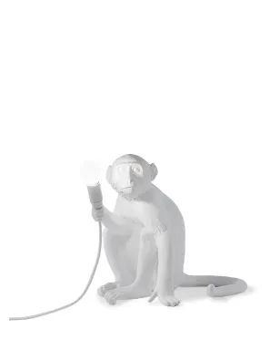 Seletti Monkey sitting lamp - White - サムネイル1