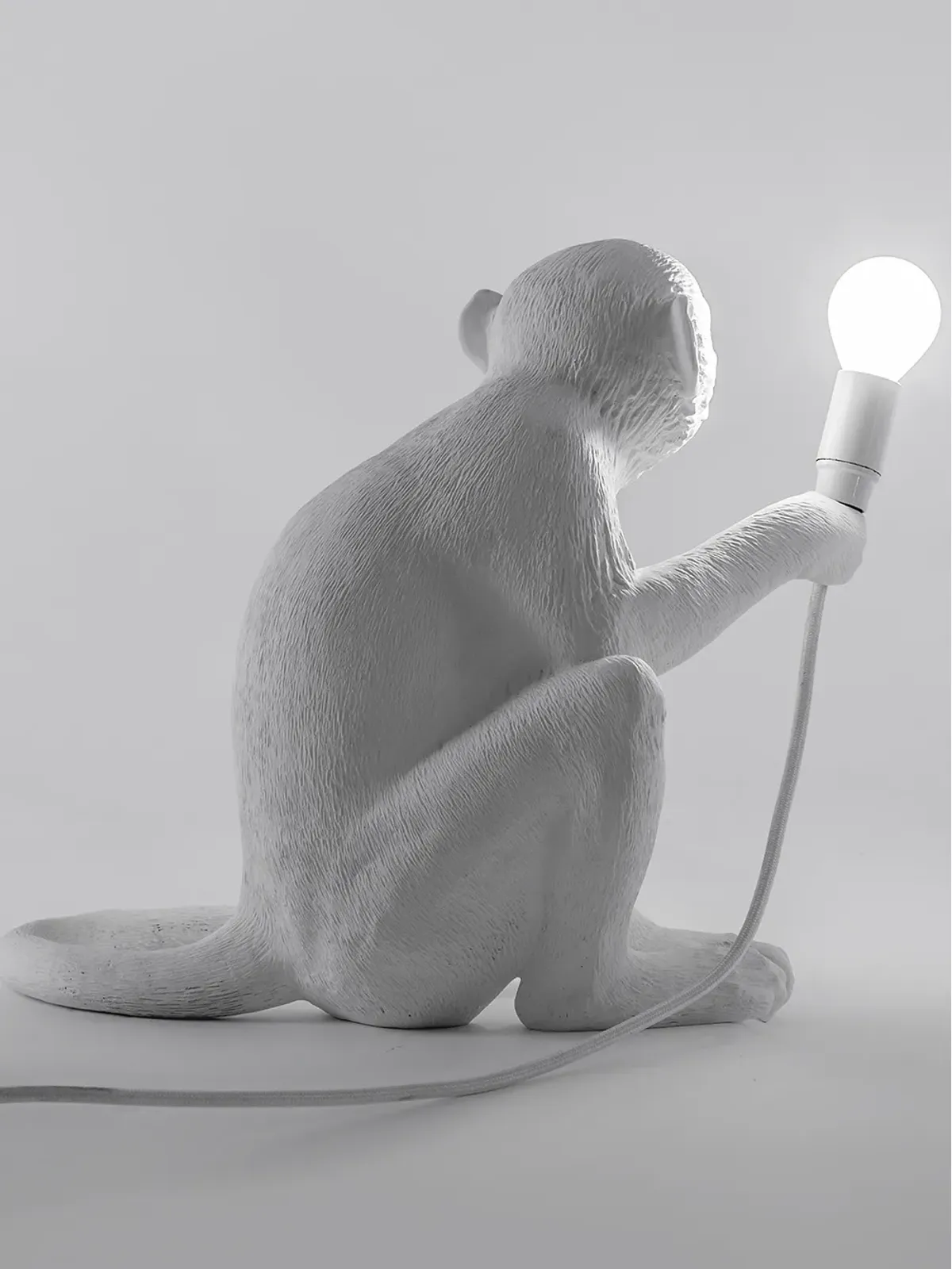 Seletti Monkey sitting lamp - White - 画像4