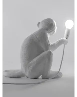Seletti Monkey sitting lamp - White - サムネイル4