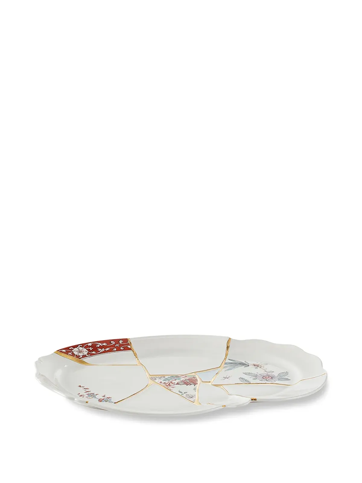 Seletti 金継ぎポーセリン トレイ ホワイト - 画像2