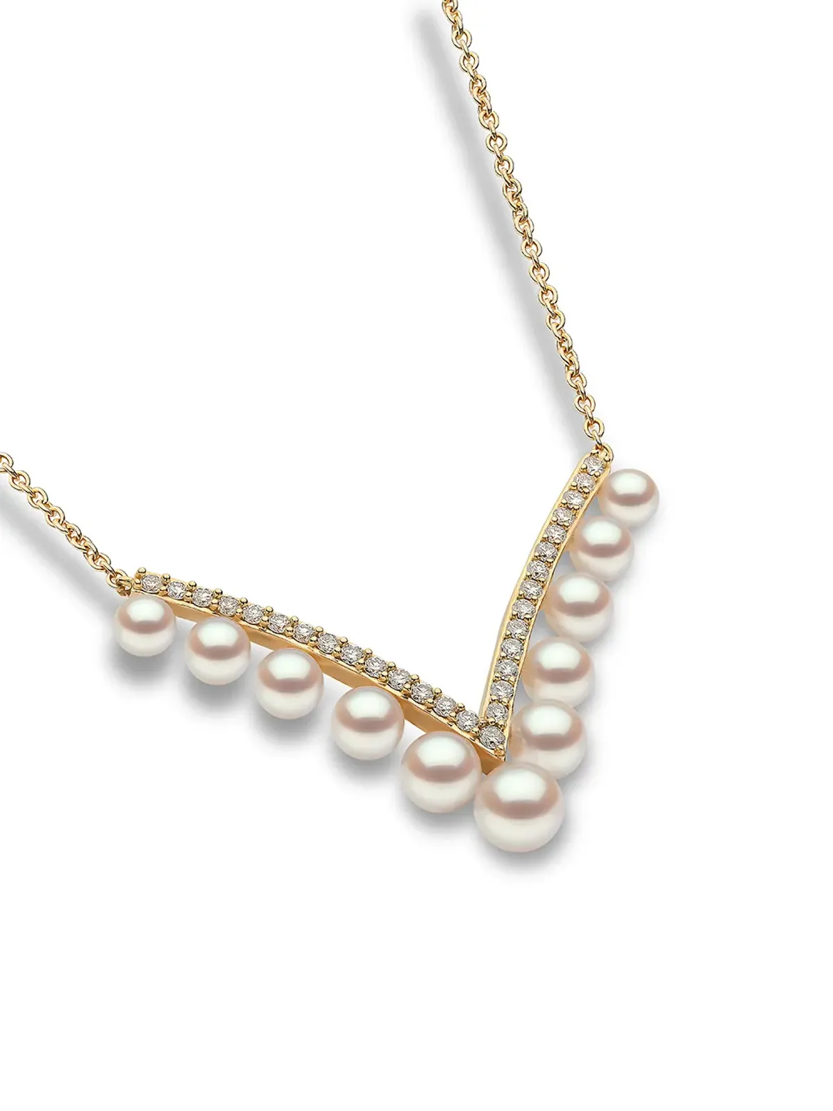 Yoko London 18K イエローゴールド アコヤ真珠とダイヤモンド ネックレス - 画像3