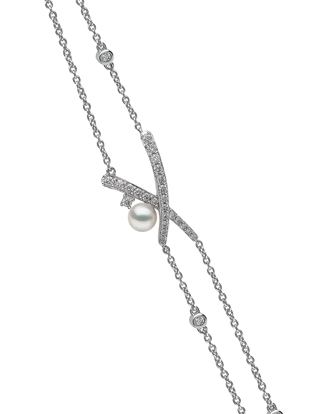 Yoko London 18Kホワイトゴールド ダイヤモンド アコヤ真珠 スリーク ブレスレット - シルバー - 画像3