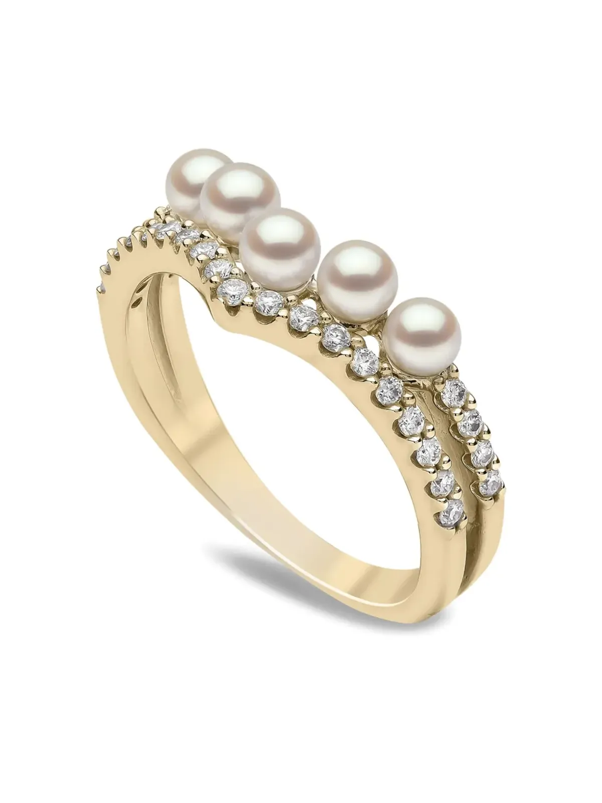Yoko London 18K イエローゴールド アコヤ真珠とダイヤモンドのリング - 画像3