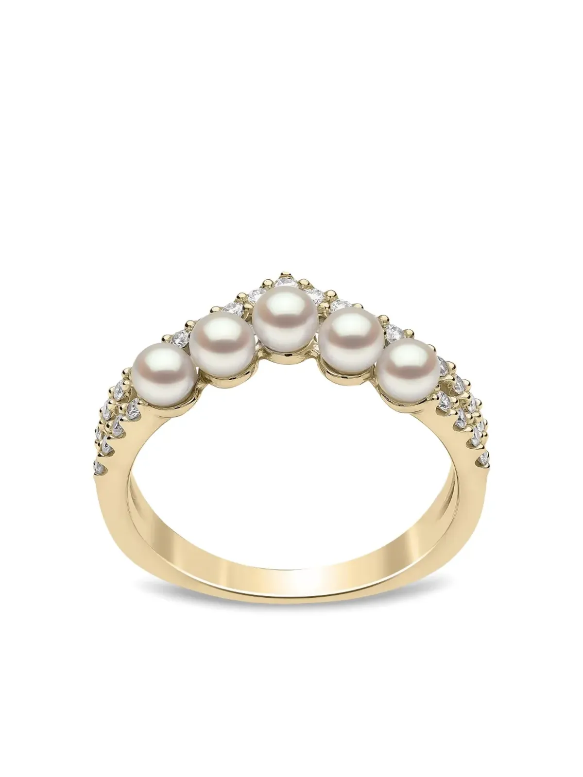 Yoko London 18K イエローゴールド アコヤ真珠とダイヤモンドのリング - 画像4