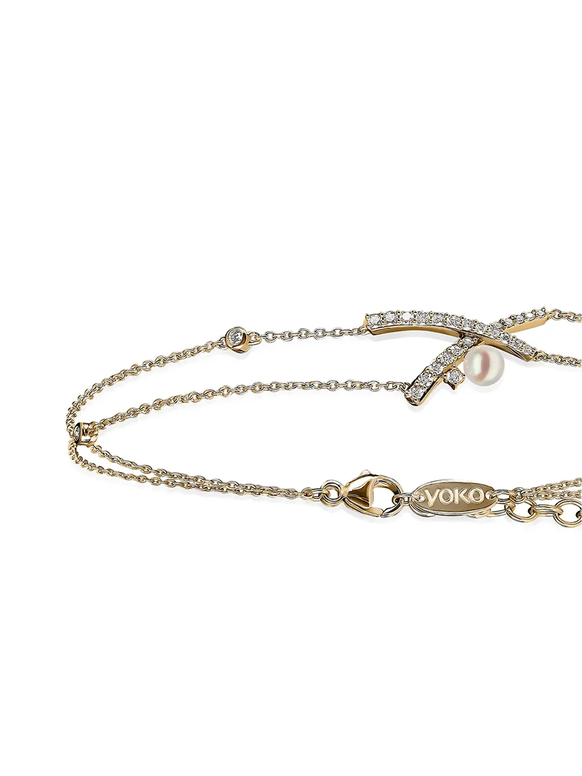 Yoko London 18K イエローゴールド スリーク アコヤ真珠とダイヤモンド ブレスレット - 画像4
