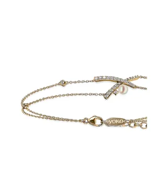 Yoko London 18K イエローゴールド スリーク アコヤ真珠とダイヤモンド ブレスレット - サムネイル4