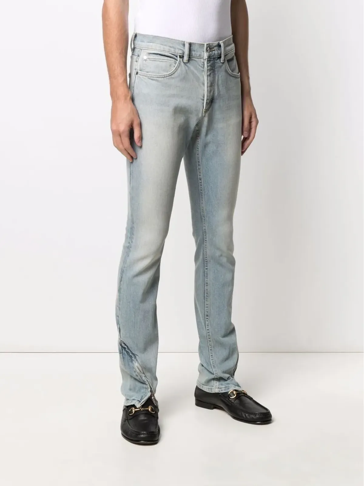 RHUDE ジップカフスリムフィットジーンズ - 画像3