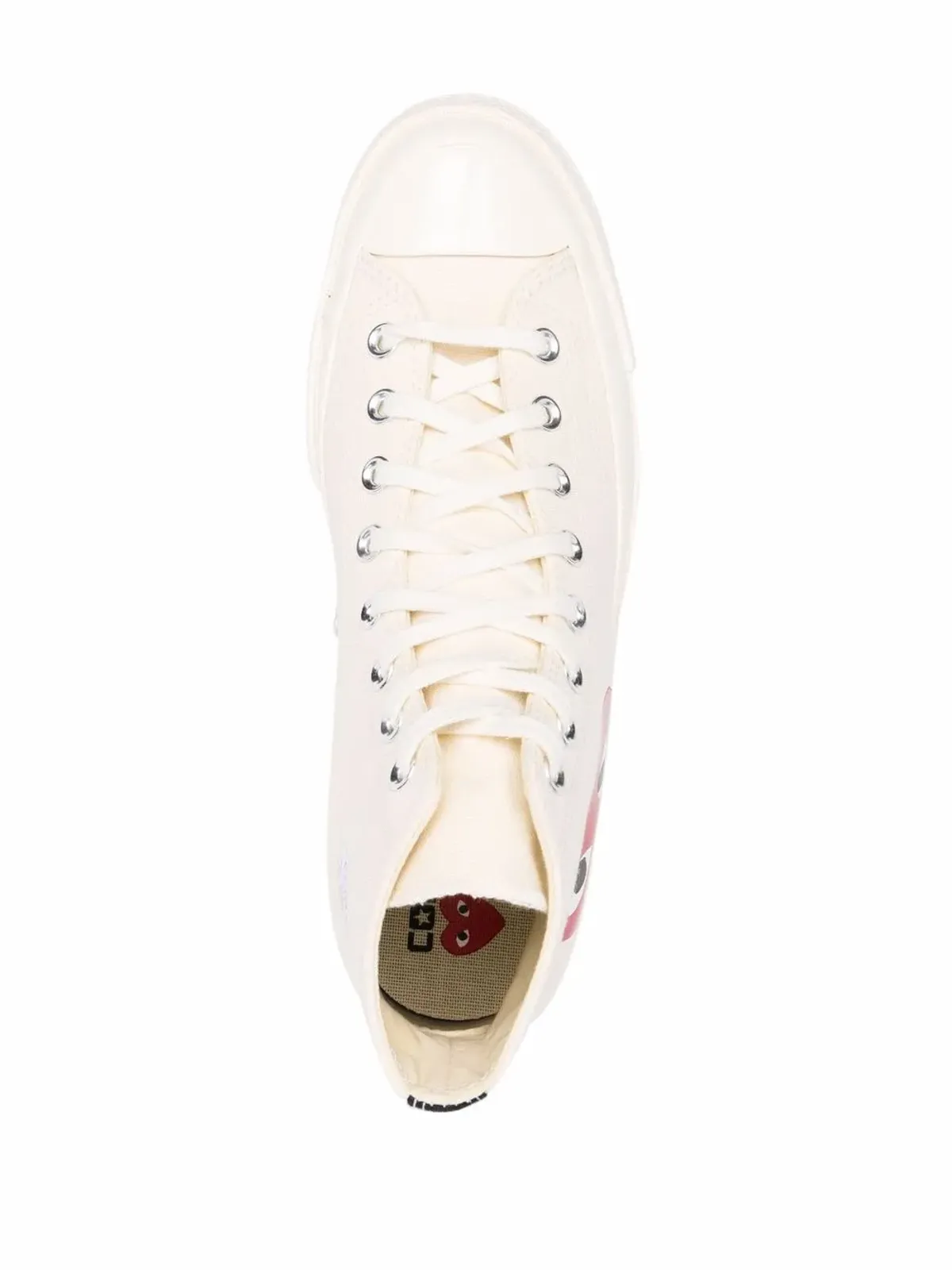 Comme Des Garçons Play x Converse チャック70 ホワイト スニーカー - 画像4