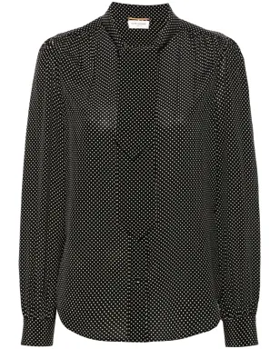 Saint Laurent パウボウ ドット柄 ブラウス - サムネイル1