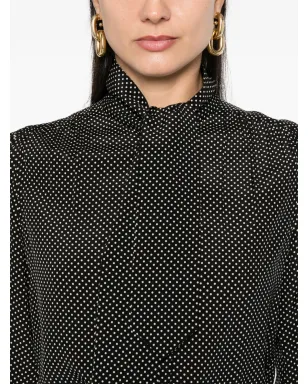 Saint Laurent パウボウ ドット柄 ブラウス - サムネイル5