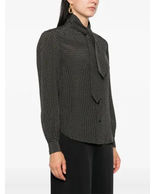 Saint Laurent パウボウ ドット柄 ブラウス - サムネイル3