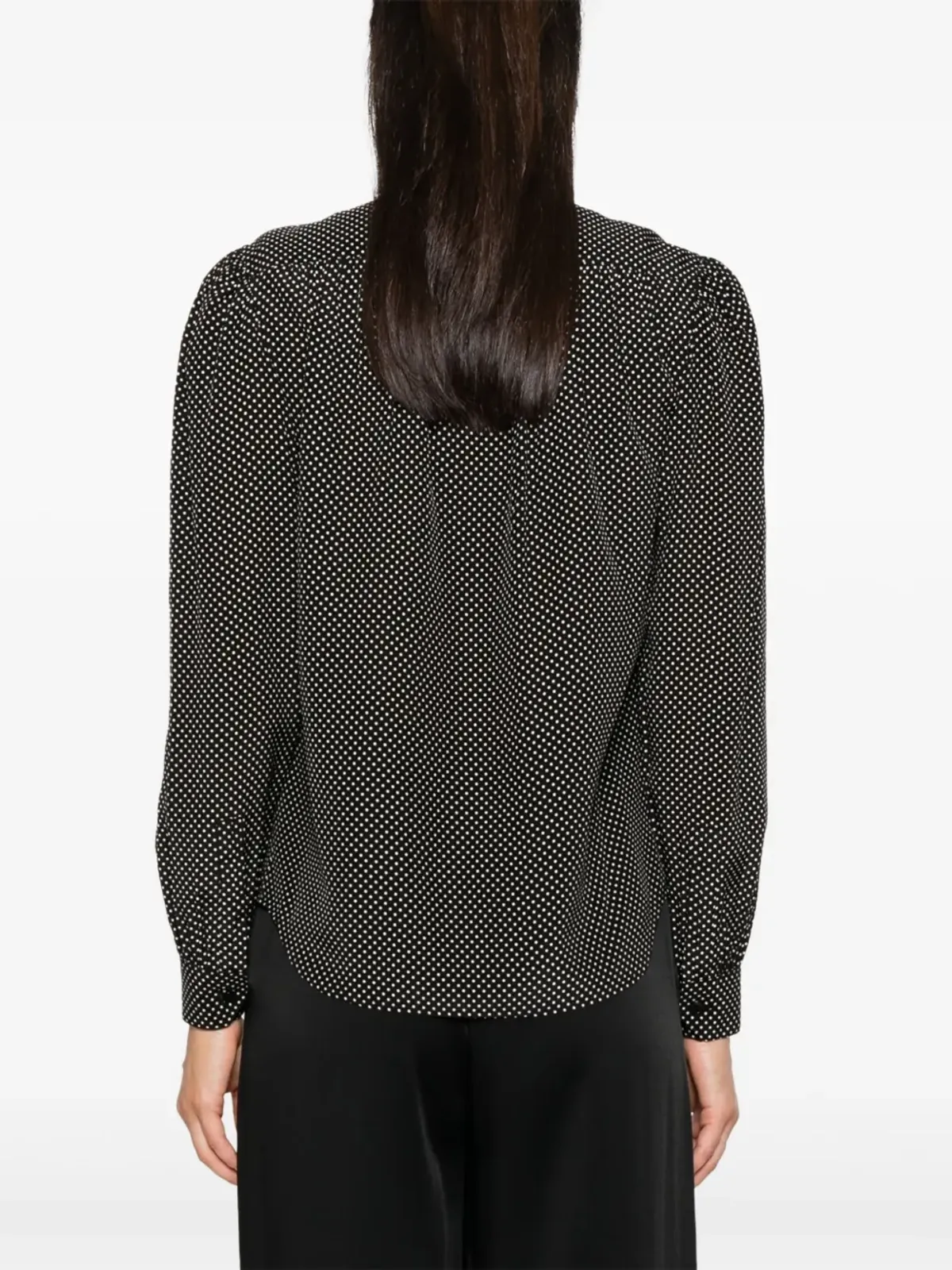 Saint Laurent パウボウ ドット柄 ブラウス - 画像4