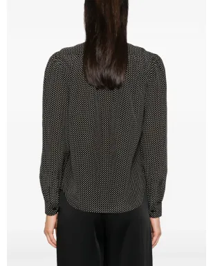 Saint Laurent パウボウ ドット柄 ブラウス - サムネイル4