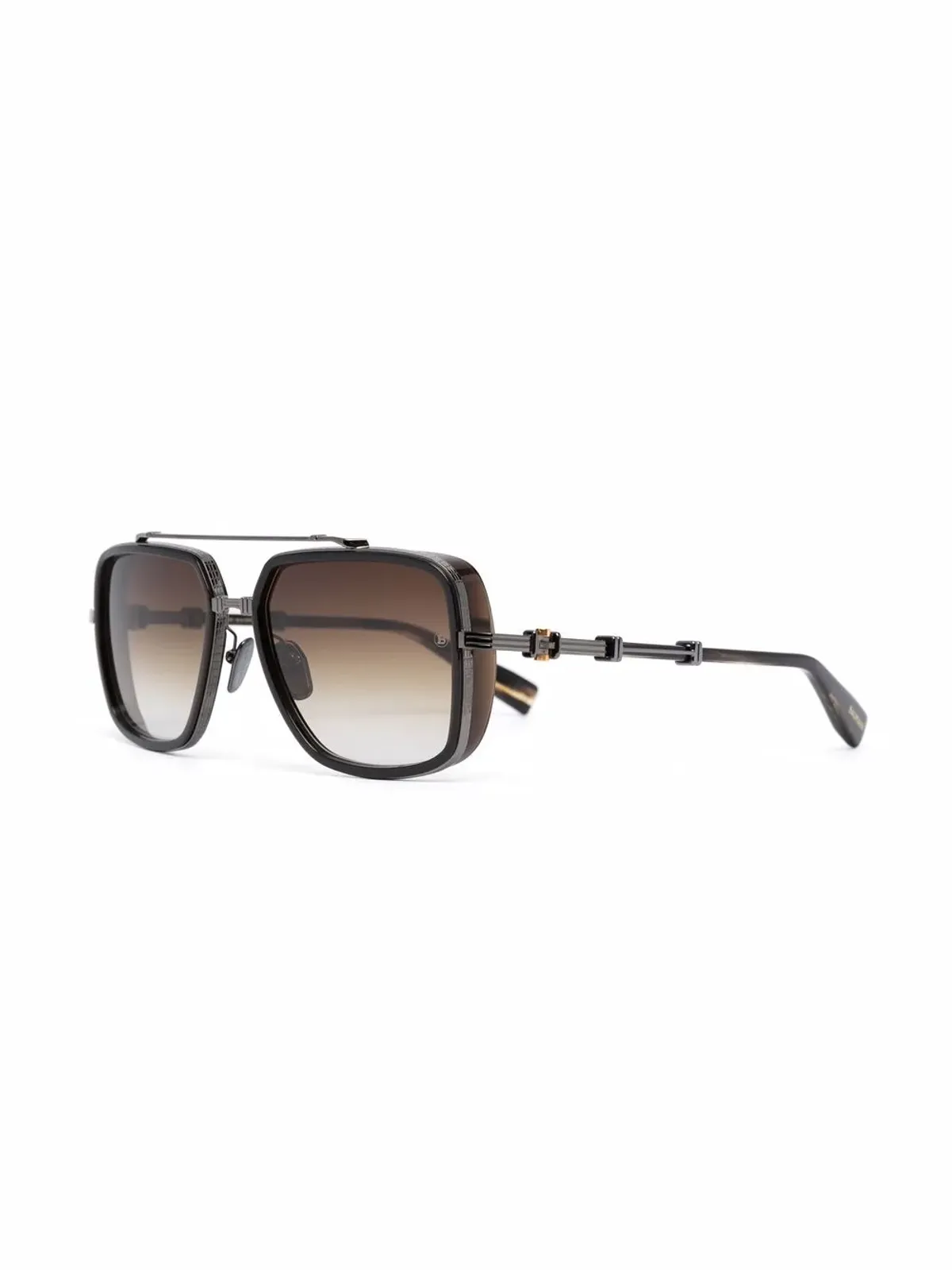 Balmain Eyewear オフィシエ パイロットフレーム サングラス - ブラウン - 画像2