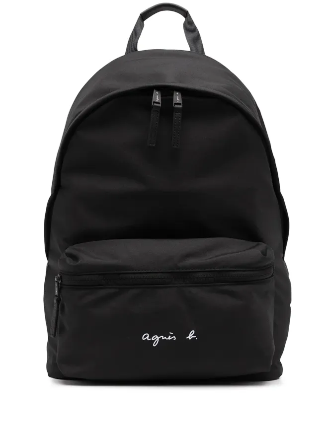 agnès b. agnès b. ロゴプリントバックパック（ブラック）の商品画像