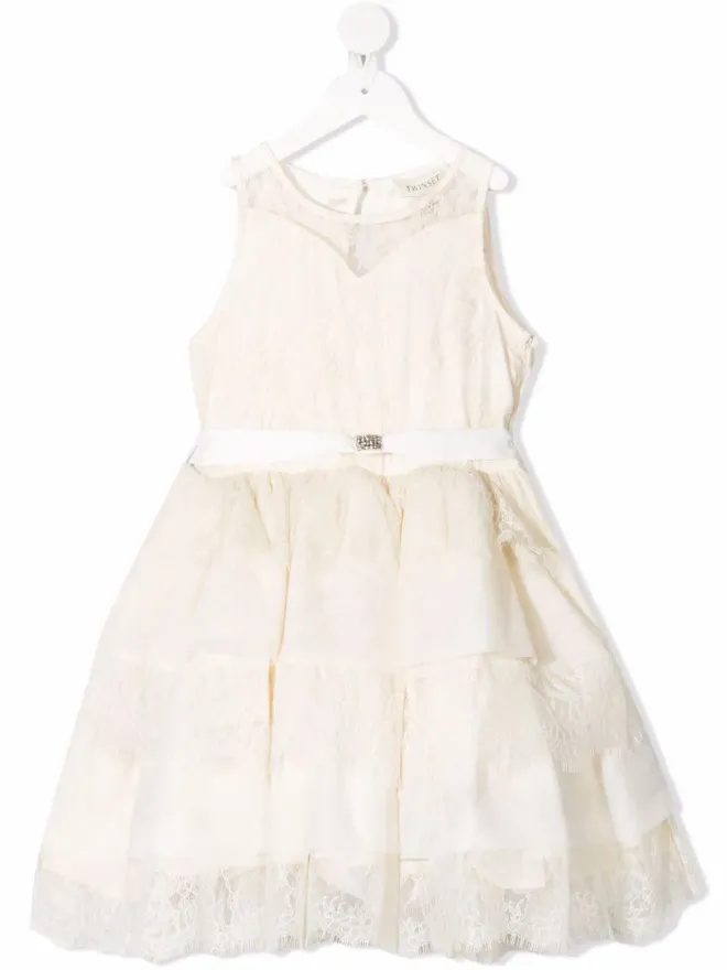 TWINSET Kids TWINSET Kids レース柄のレイヤードドレスの商品画像