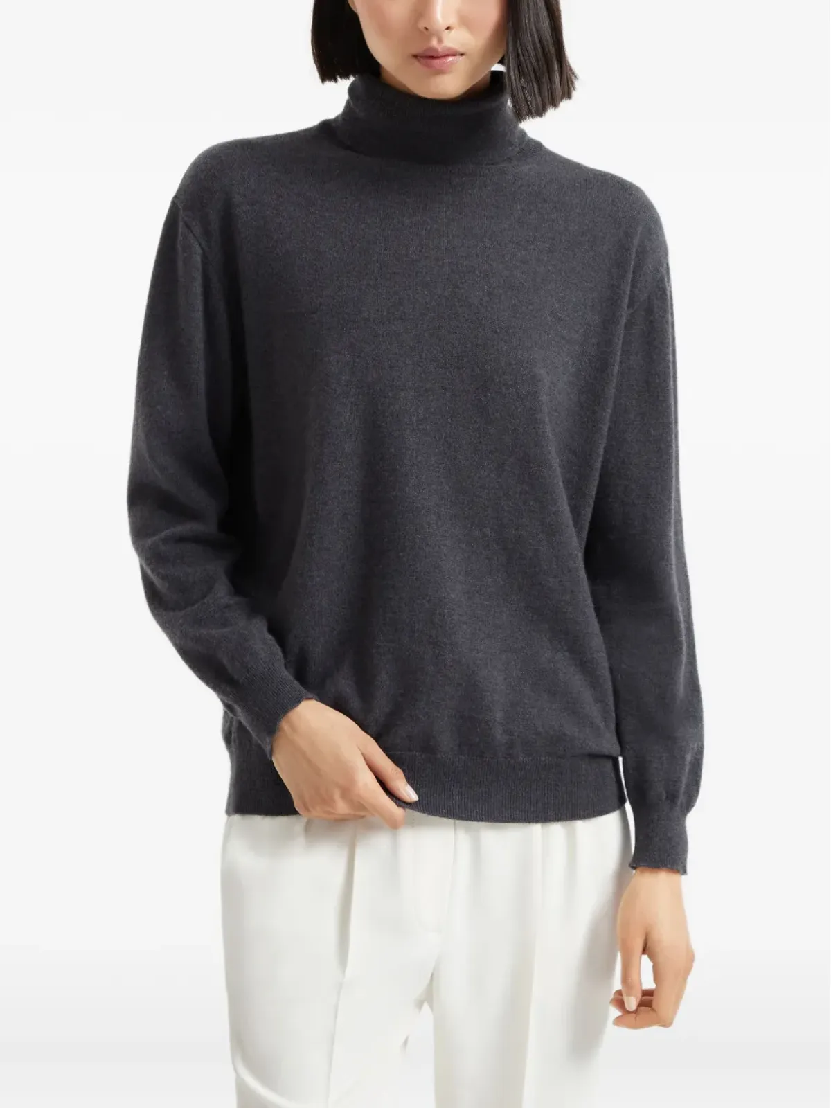Brunello Cucinelli ロールネック カシミヤセーター - グレー - 画像3