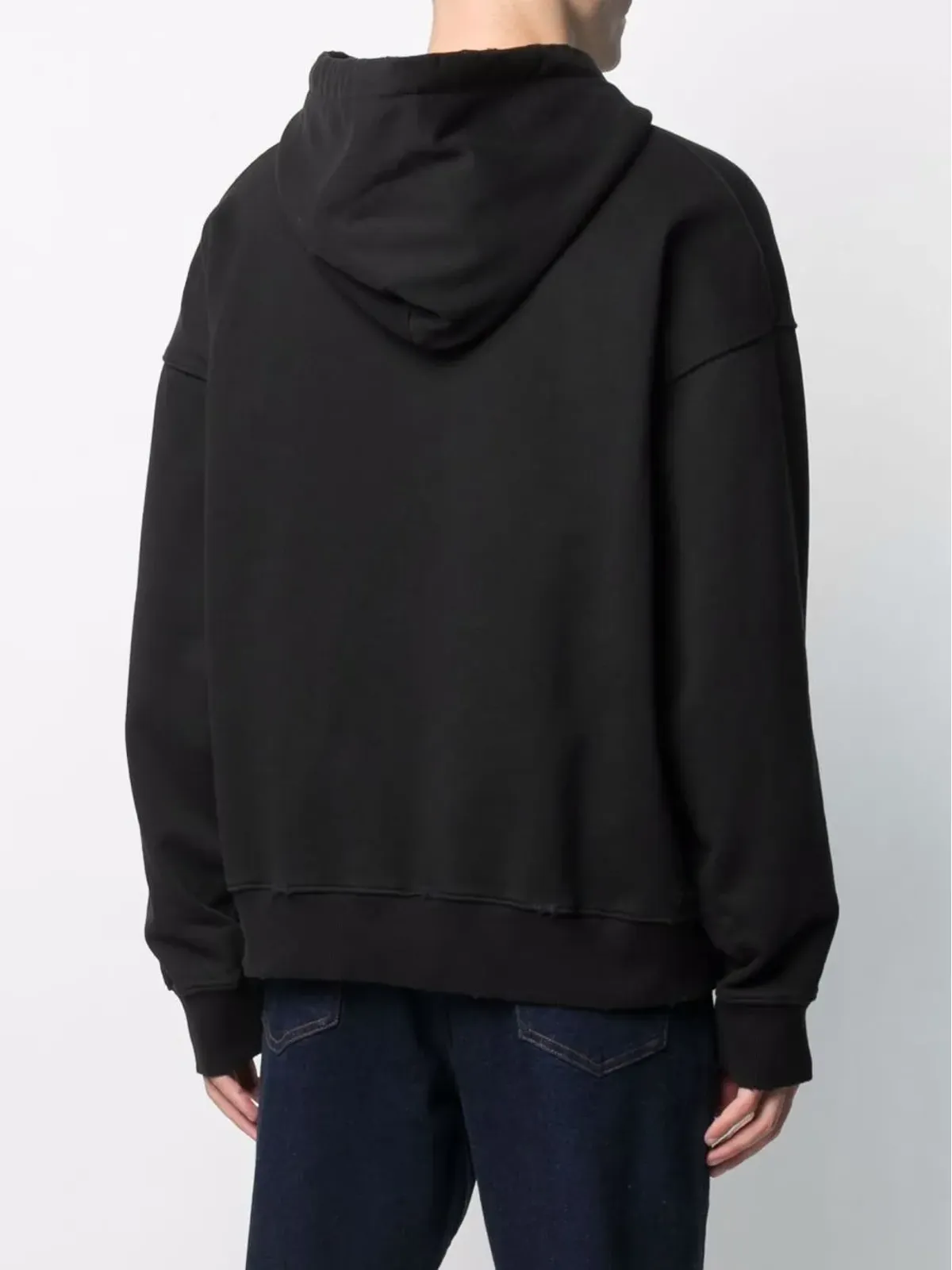Versace Jeans Couture ロックンロール風ロゴプリントフーディ - ブラック - 画像4