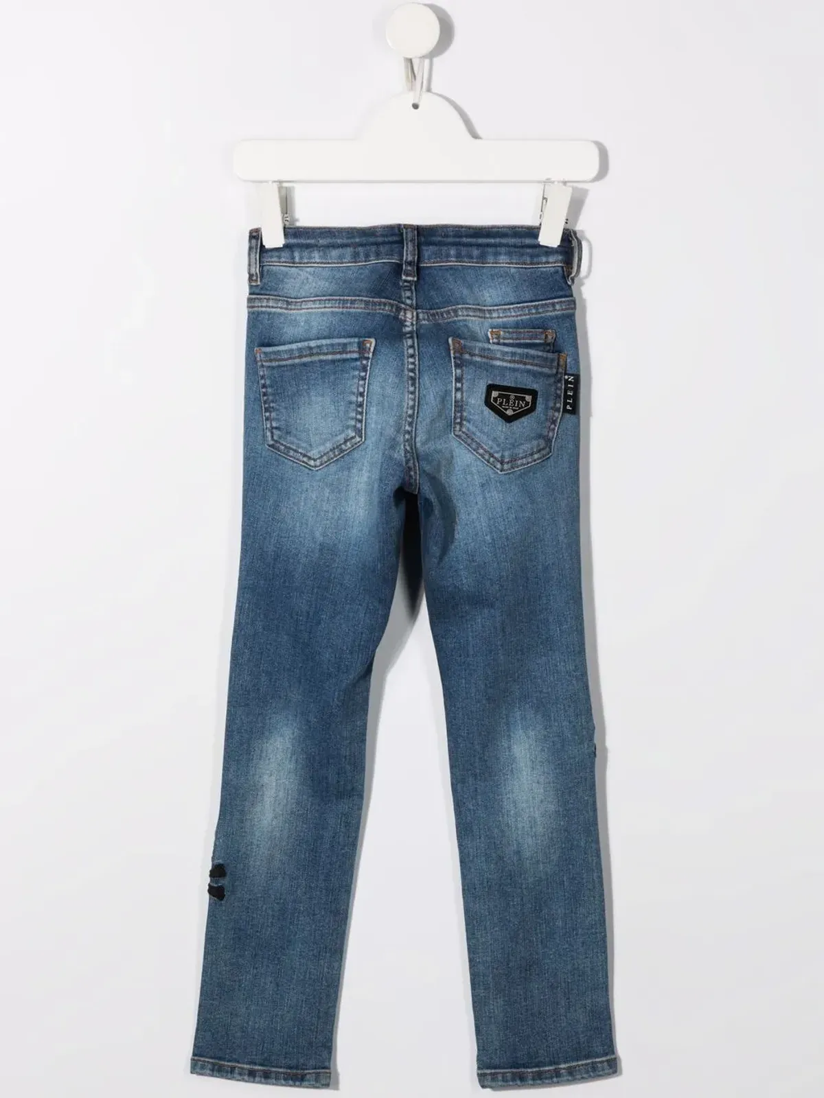 Philipp Plein Junior スカル刺繍入りレギュラーフィットジーンズ - 画像2