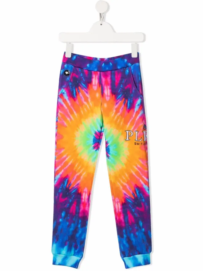 Philipp Plein Junior Philipp Plein Junior タイダイプリント トラックパンツ（パープル）の商品画像