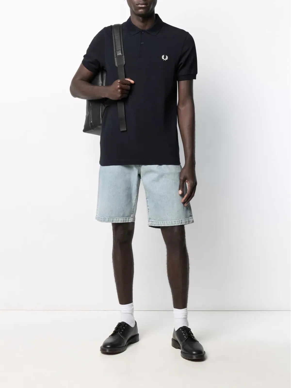 Fred Perry 刺繍ロゴ ポロシャツ ブルー - 画像2