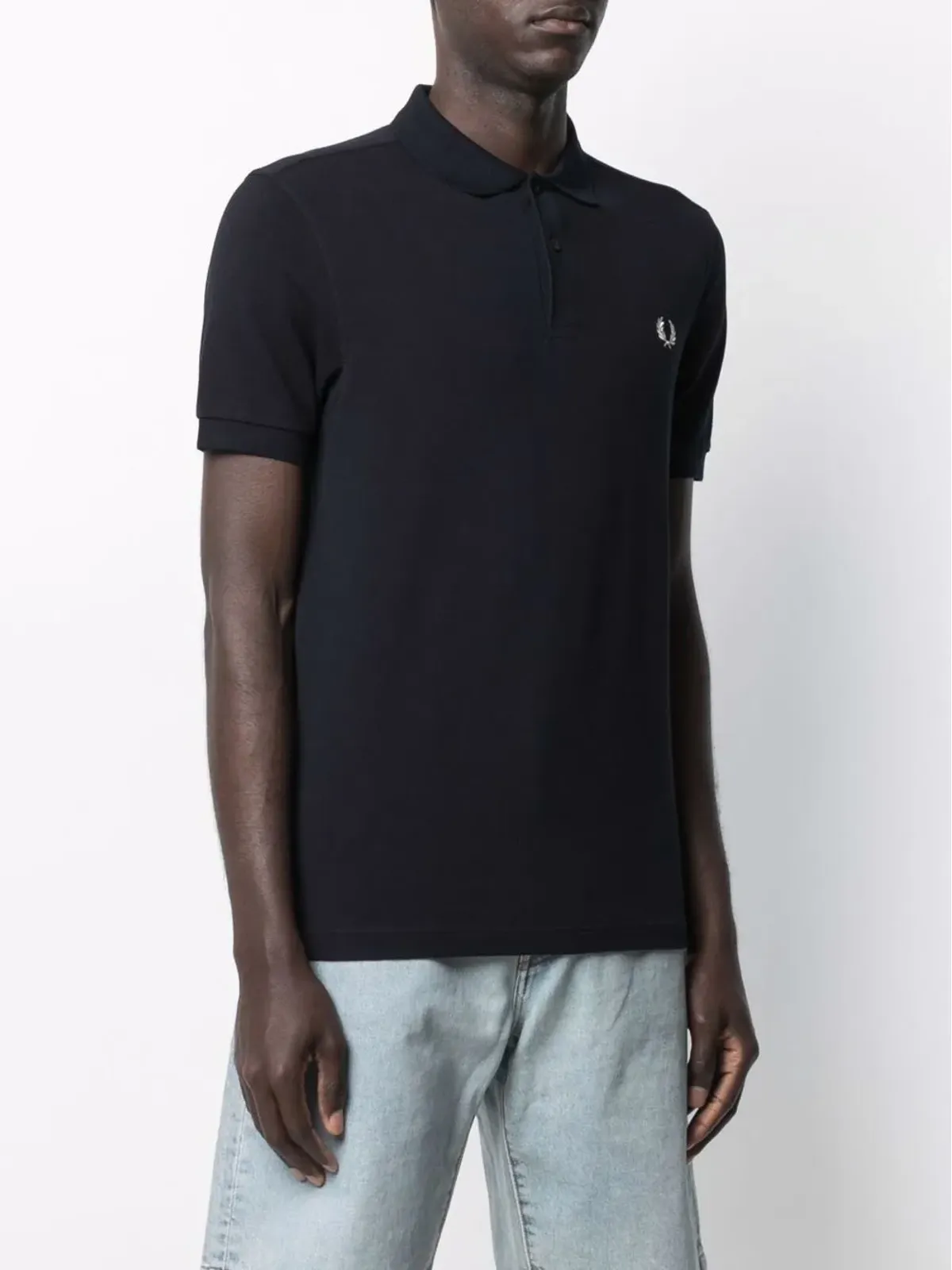 Fred Perry 刺繍ロゴ ポロシャツ ブルー - 画像3