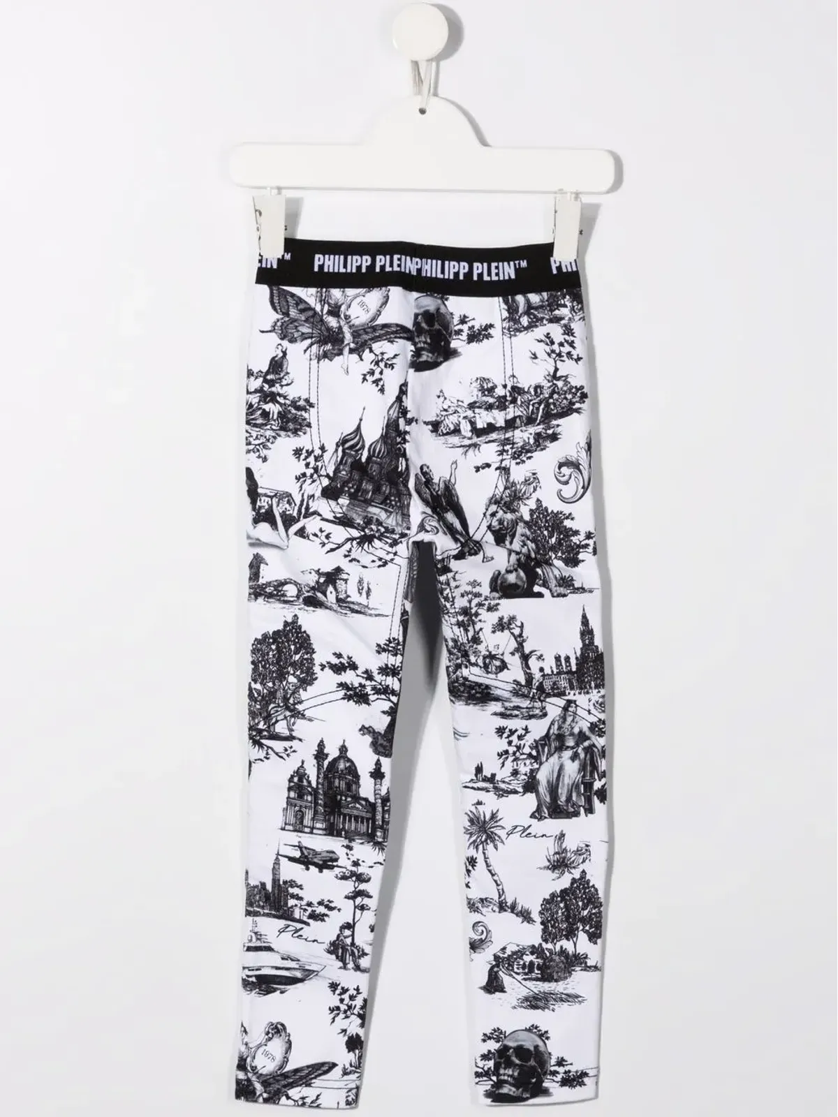 Philipp Plein Junior En PLEIN エアープリント ストレッチコットン レギンス - White - 画像2