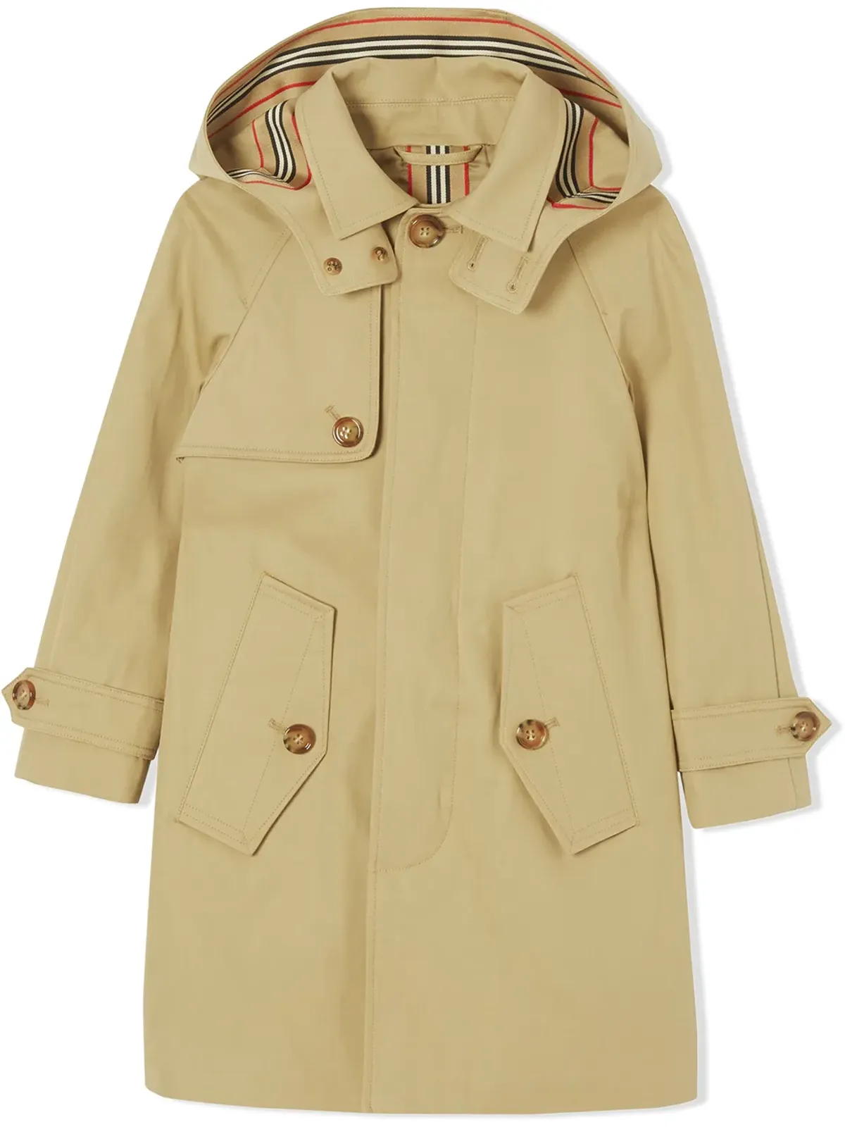 Burberry Kids フード付きギャバジン・トレンチコート - 画像1