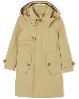 Burberry Kids フード付きギャバジン・トレンチコート - サムネイル1