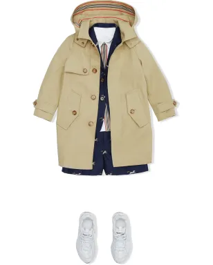Burberry Kids フード付きギャバジン・トレンチコート - サムネイル2