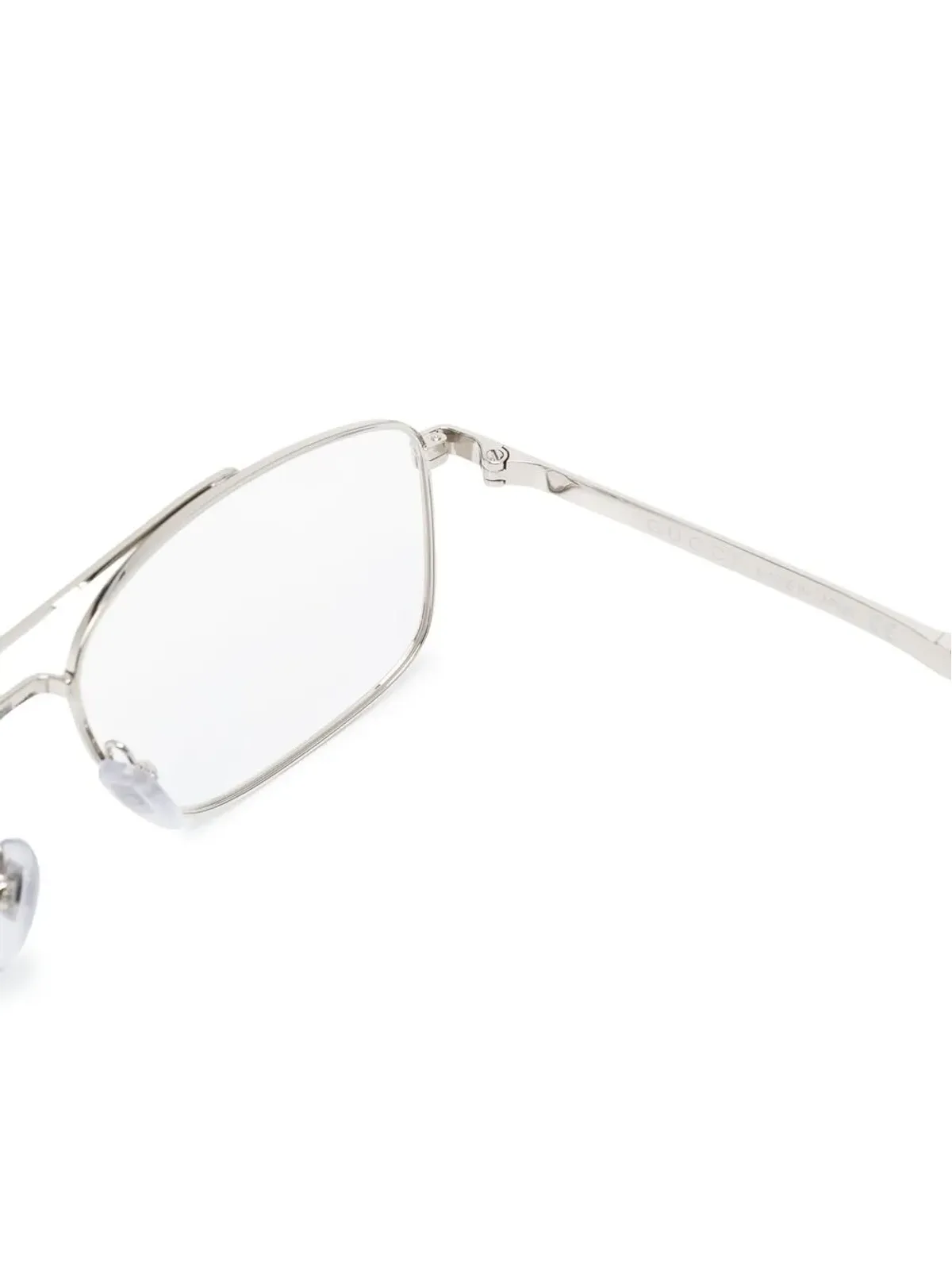 Gucci Eyewear ダブルブリッジ パイロットフレーム メガネ - シルバー - 画像3