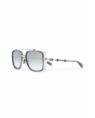 Balmain Eyewear オフィシエ スクエアフレーム サングラス - グレー - サムネイル2