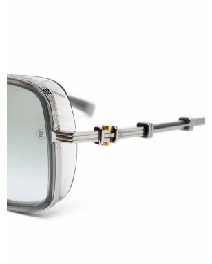 Balmain Eyewear オフィシエ スクエアフレーム サングラス - グレー - サムネイル3