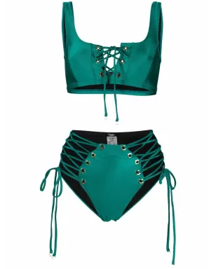 Noire Swimwear ラティスストラップのメタリックビキニセット - サムネイル1